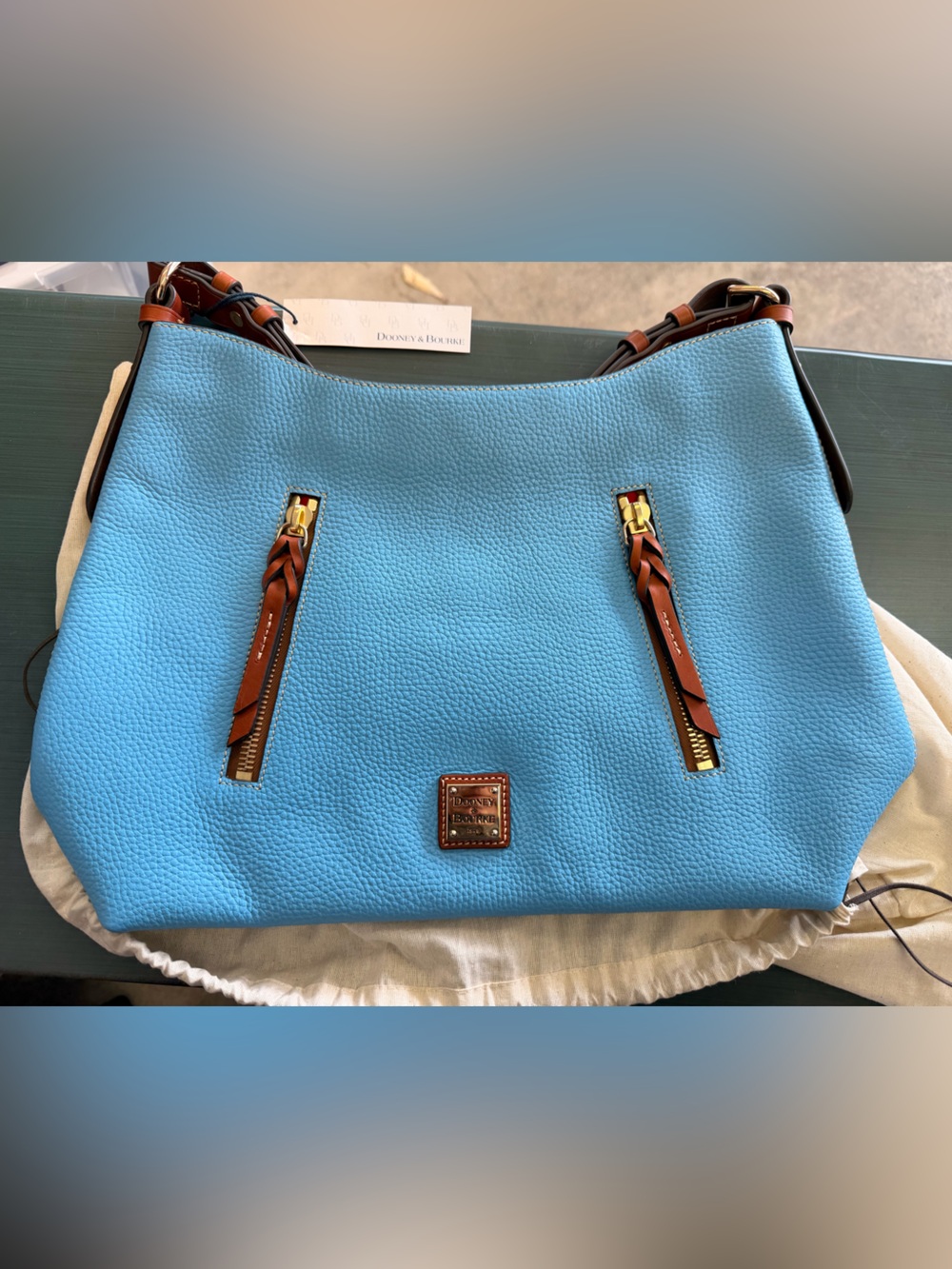 NWT: Dooney & Bourke Cooper Hobo Bag in Sky Blue